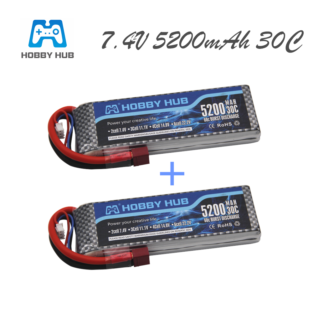 Rc Roc Hobby - Bateria lipo para carro 7.4, 5200