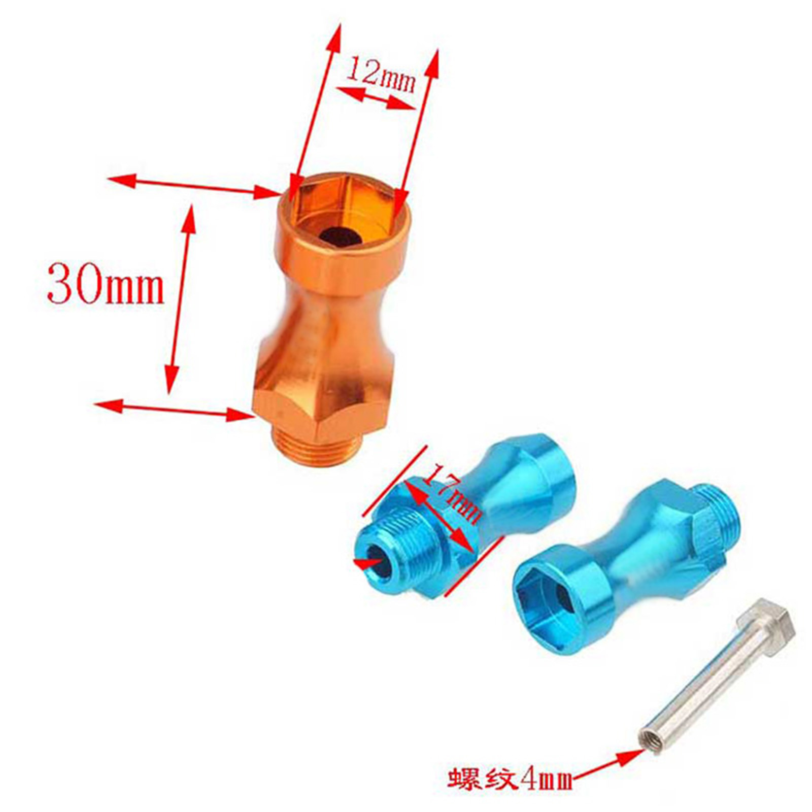4 Peças Adaptador de Alumínio  - Wheel Hex Adapter avaliação e preço